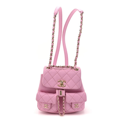 Chanel Shiny Caviar Quilted Small Duma Pockets Drawstring Backpack Lilac 1 of 11