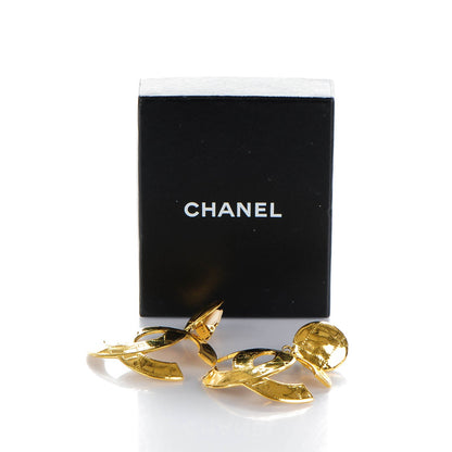 Chanel CC Large Drop Clip On Earrings Gold 5 of 5