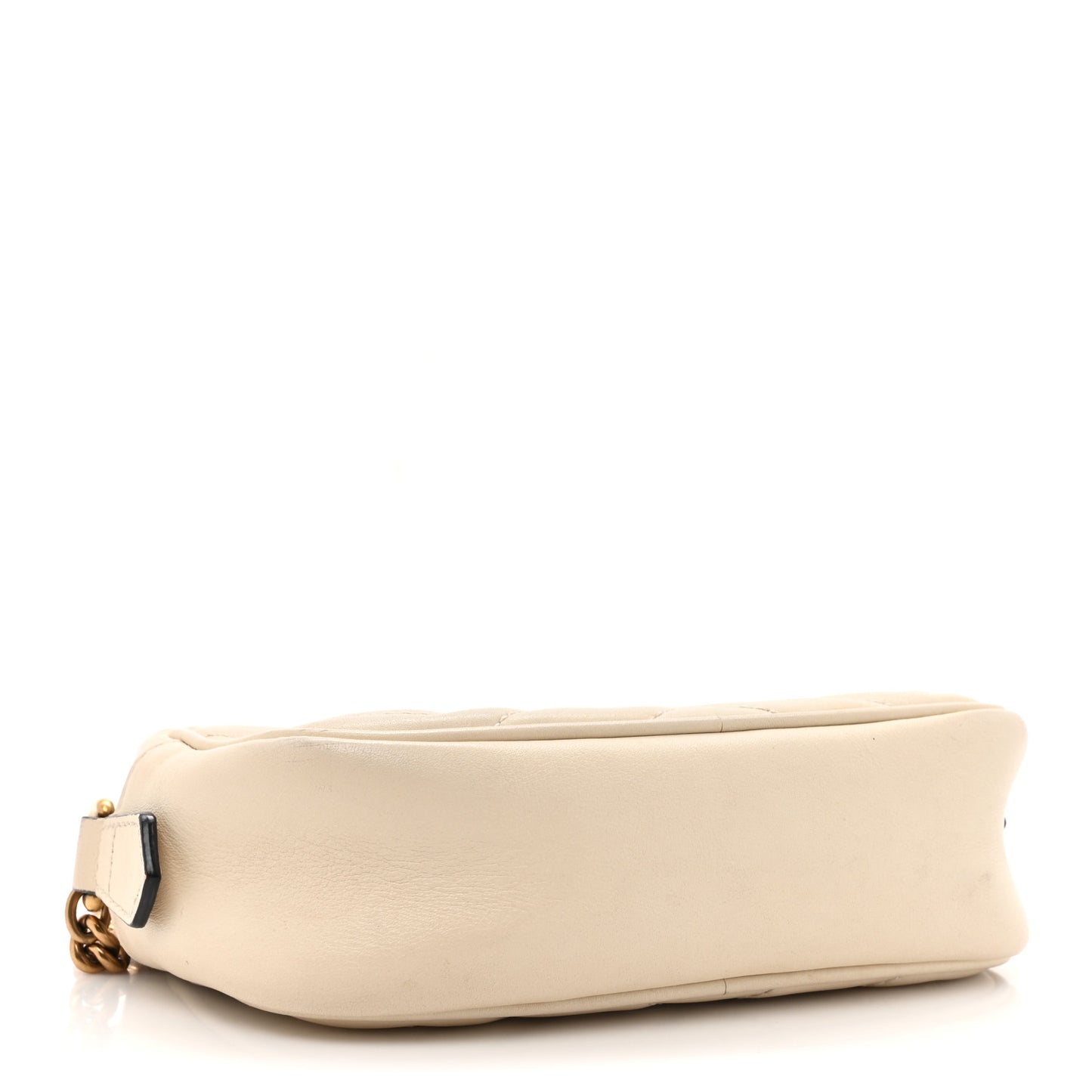 Calfskin Matelasse Mini GG Marmont Chain Shoulder Bag White
