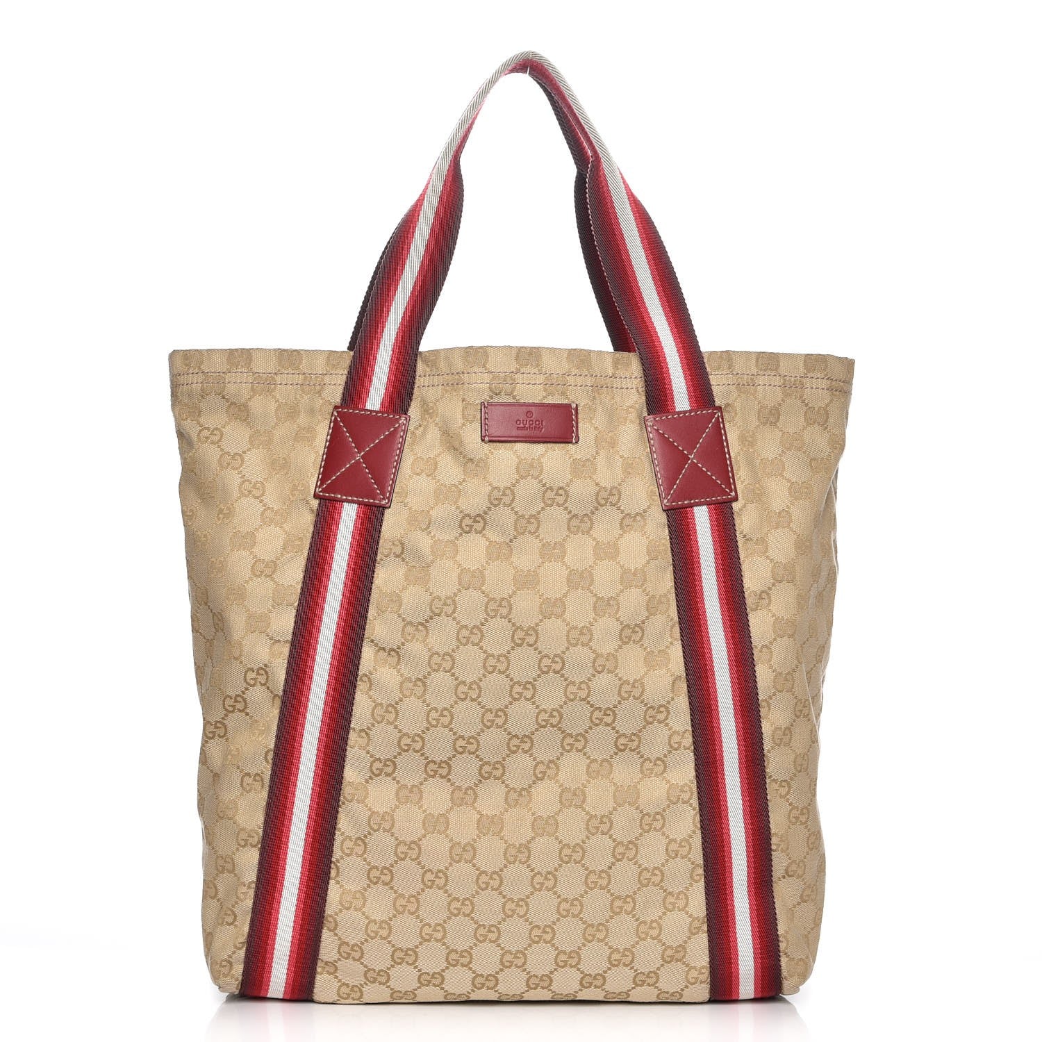Gucci GG Monogram Medium Web Handle Vertical Tote Red 1 of 7