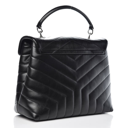 Saint Laurent Calfskin Y Quilted Monogram Medium Loulou Satchel Black 3 of 8