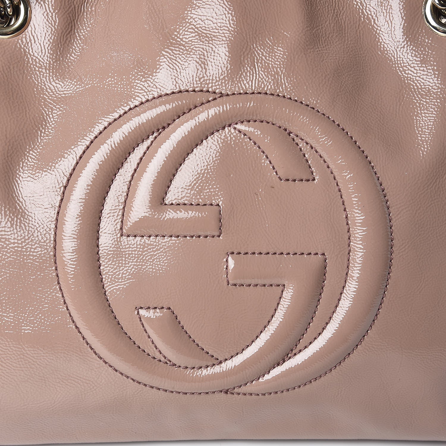 Gucci Patent Medium Soho Chain Shoulder Bag Dark Cipria 8 of 12