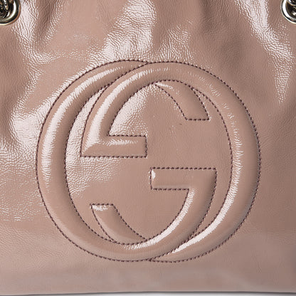 Gucci Patent Medium Soho Chain Shoulder Bag Dark Cipria 8 of 12