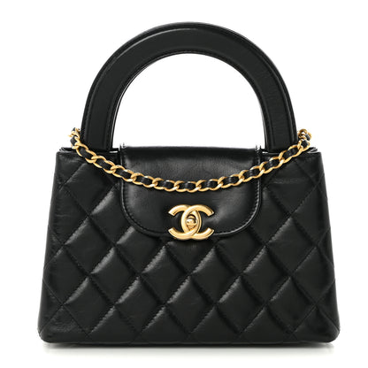 Chanel Shiny Aged Calfskin Quilted Nano Kelly Shopper Black 1 of 11