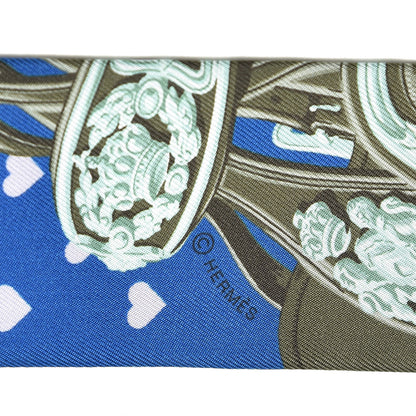 Hermes Silk Brides De Gala Love Twilly Cobalt Kaki Turquoise 6 of 6