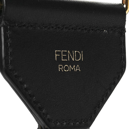 Fendi Ribbon Vitello Seta FF 1974 Adjustable Strap You Fango Marrone Black 4 of 5