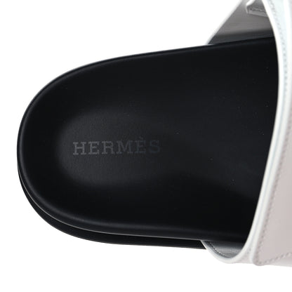 Hermes Calfskin Womens Chypre Sandals 37 White 9 of 10