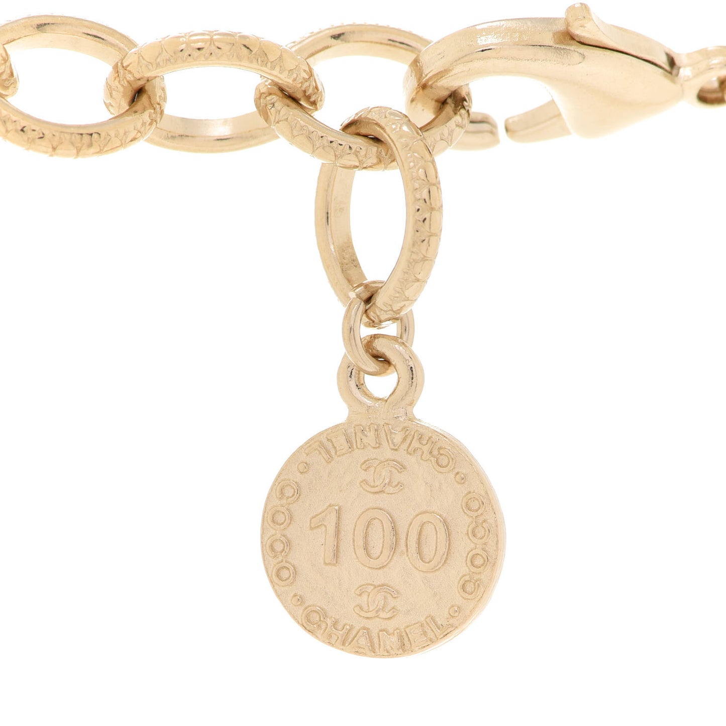 Pearl CC 100th Anniversary Necklace Light Gold