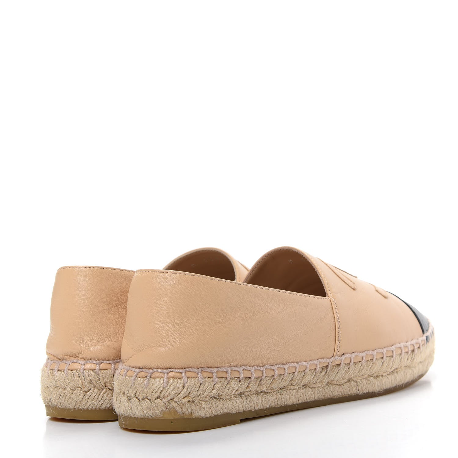 Chanel Lambskin CC Espadrilles 36 Beige Black 4 of 11