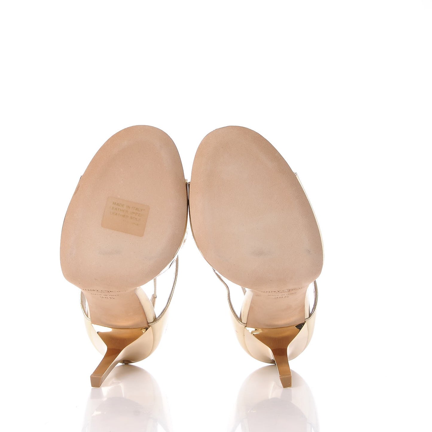 Mirror Calfskin Lang Sandals 38.5 Gold
