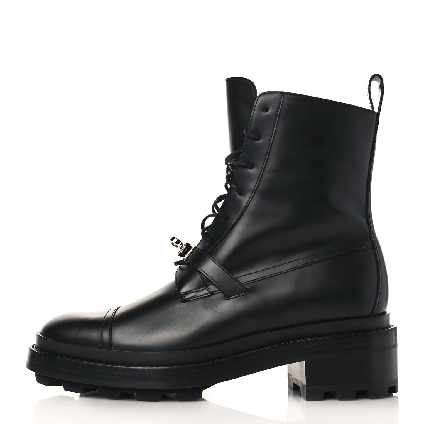 Glossed Calfskin Funk Ankle Boots 39.5 Black