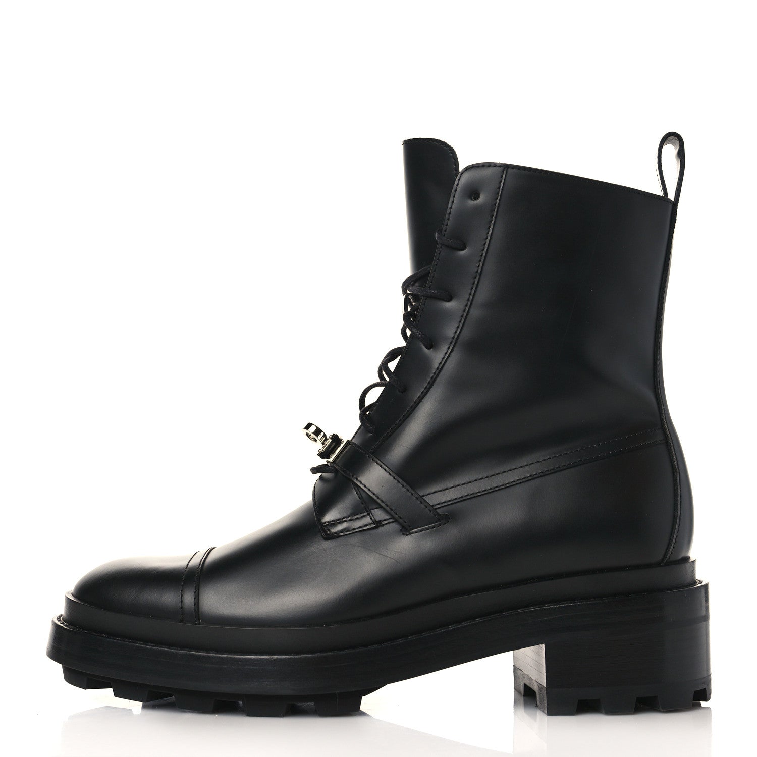 Hermes Glossed Calfskin Funk Ankle Boots 39.5 Black 1 of 9