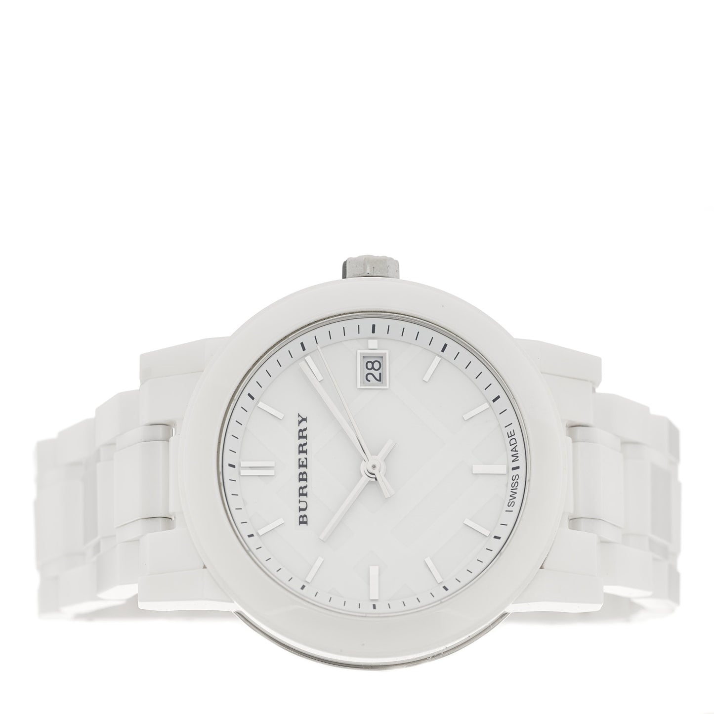 Stainless Steel Ceramic 34mm Quartz Watch White BU9180