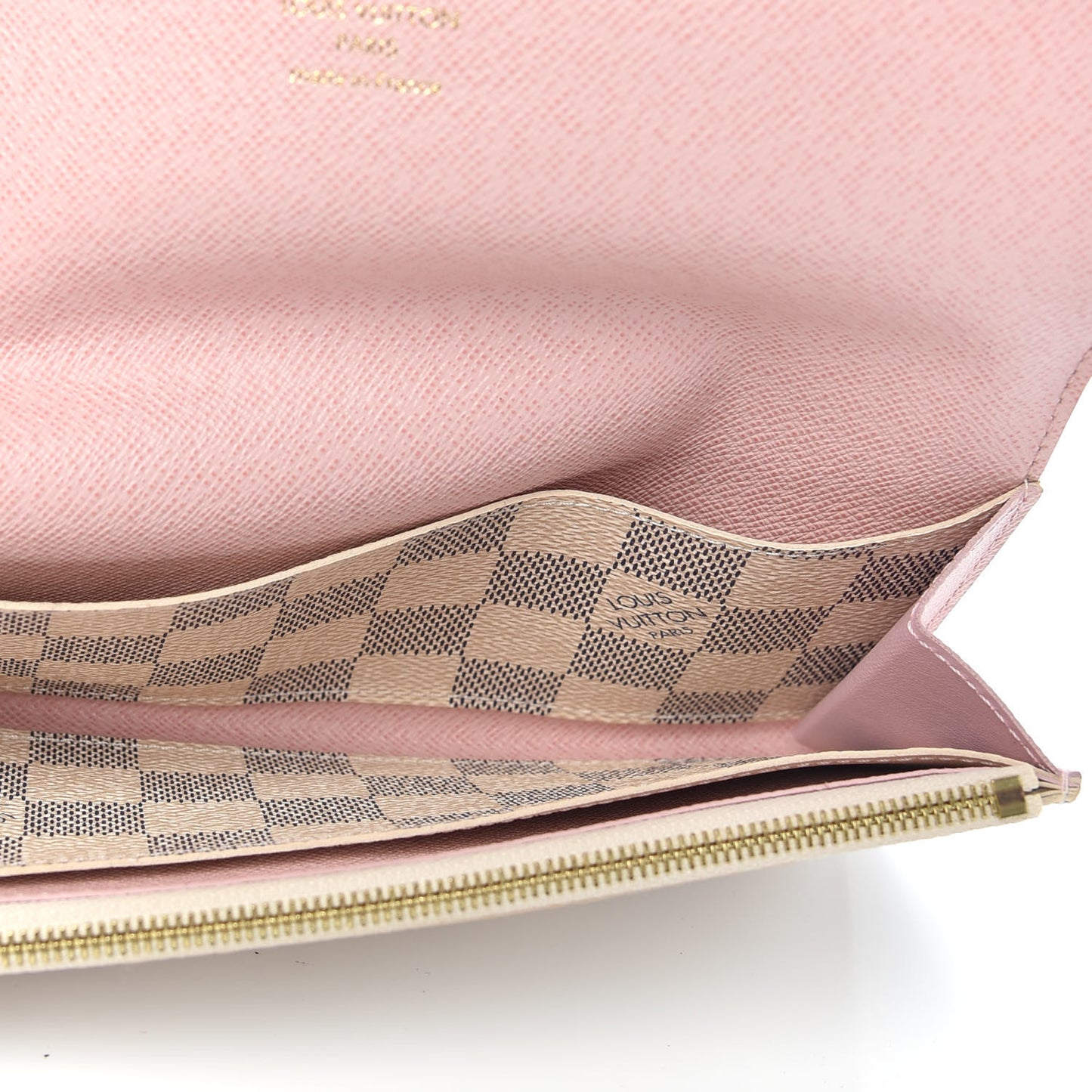 Damier Azur Emilie Wallet Rose Ballerine