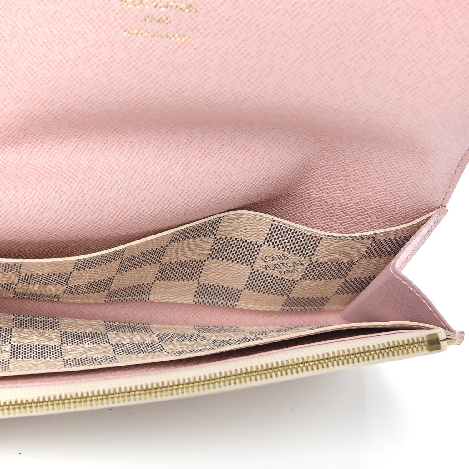 Louis Vuitton Damier Azur Emilie Wallet Rose Ballerine 5 of 6