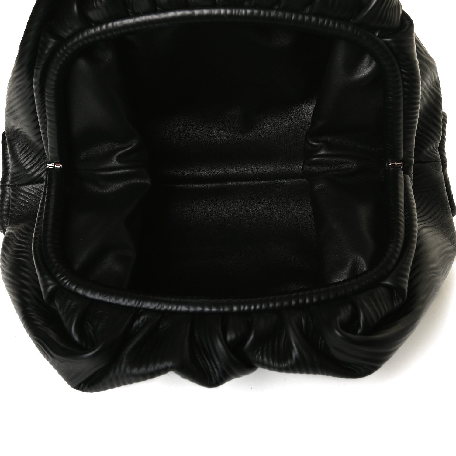 Bottega Veneta Bark Calfskin Embossed The Pouch Oversized Clutch Black 4 of 12