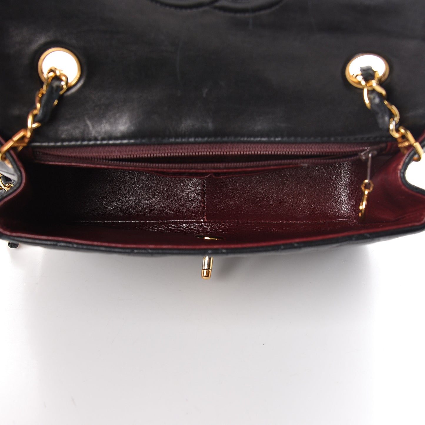 Lambskin Quilted Mini Square Flap Black