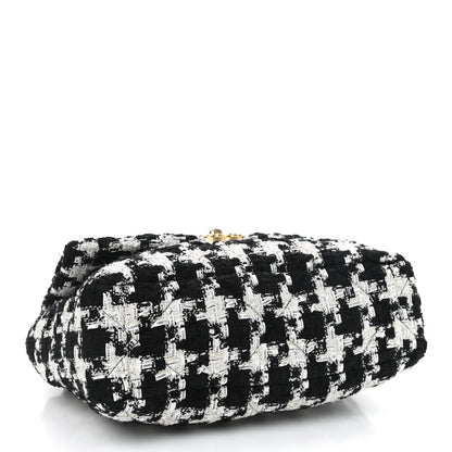 Chanel Tweed Quilted Large Chanel 19 Flap Black Ecru White 3 of 10