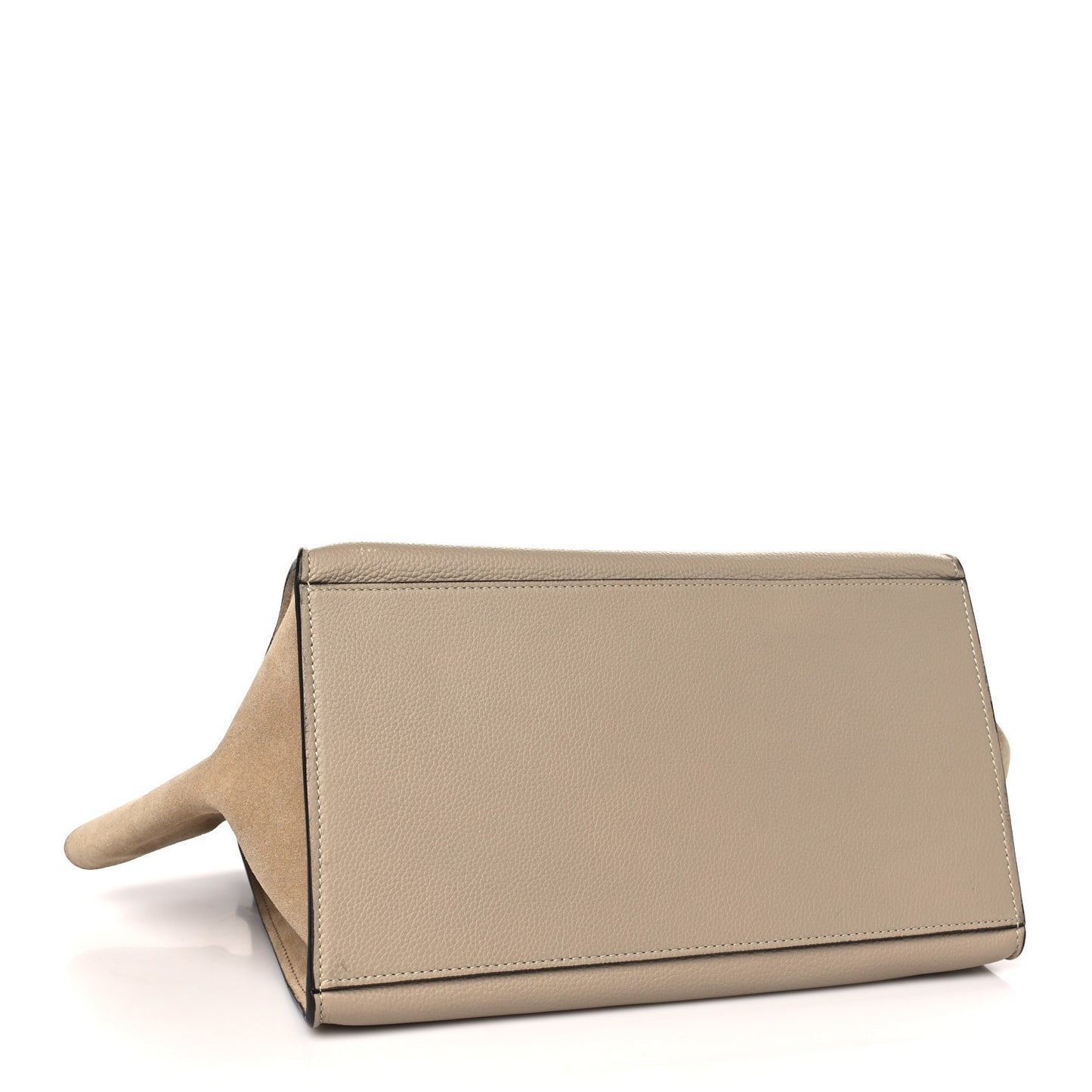 Drummed Calfskin Suede Medium Trapeze Taupe