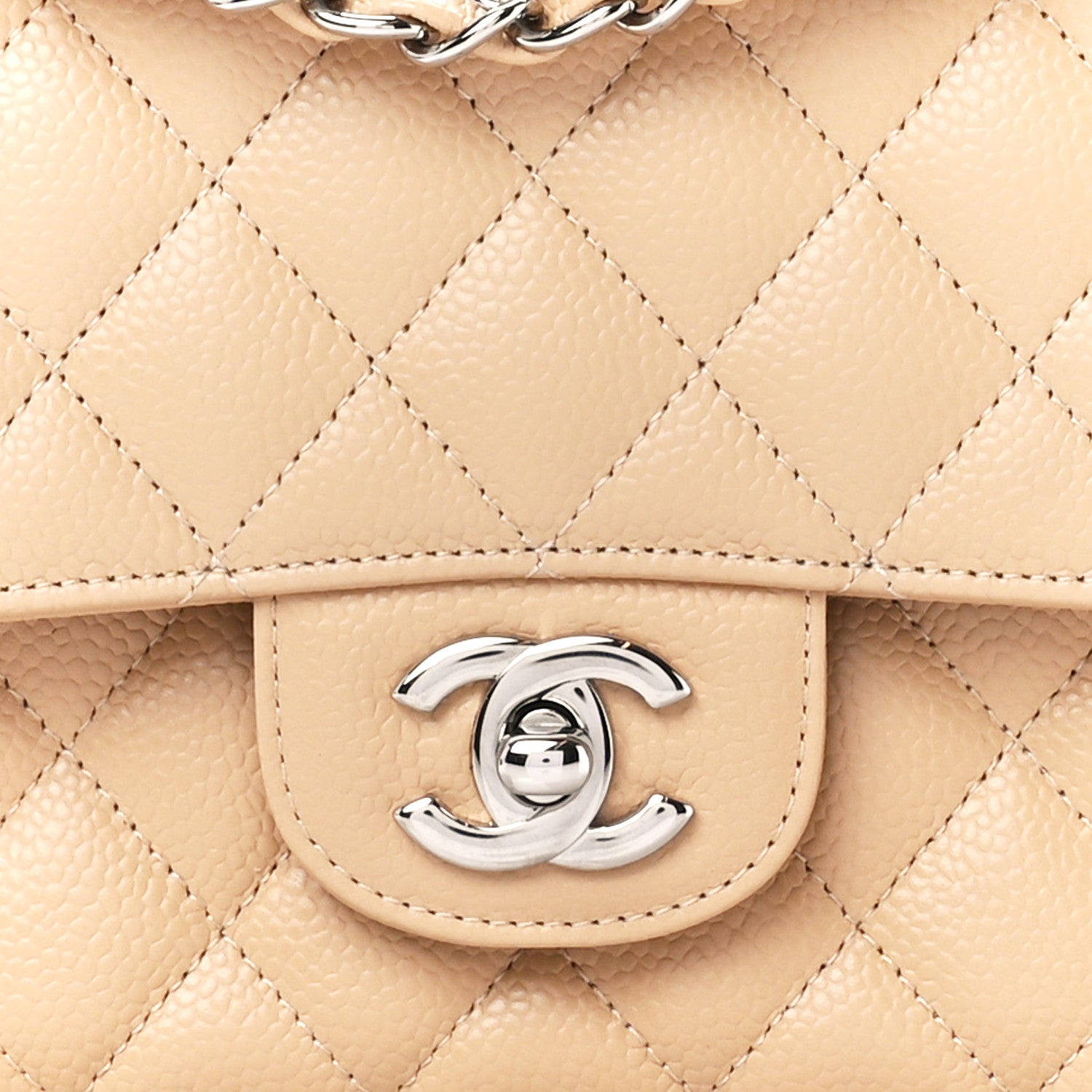 Chanel Caviar Quilted Medium Double Flap Light Beige 9 of 12