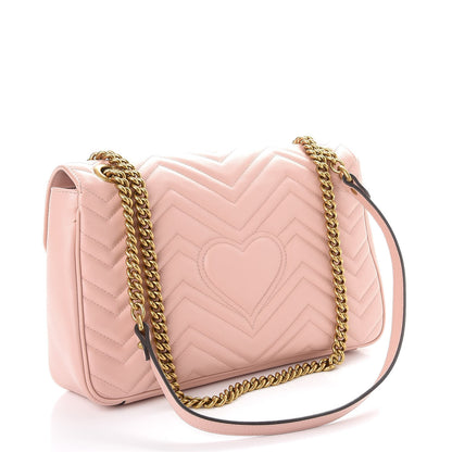 Gucci Calfskin Matelasse Medium GG Marmont Shoulder Bag Perfect Pink 3 of 10
