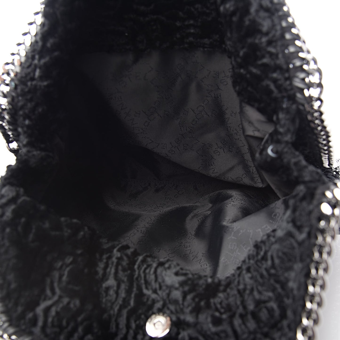 Crushed Velvet Small Falabella Tote Black