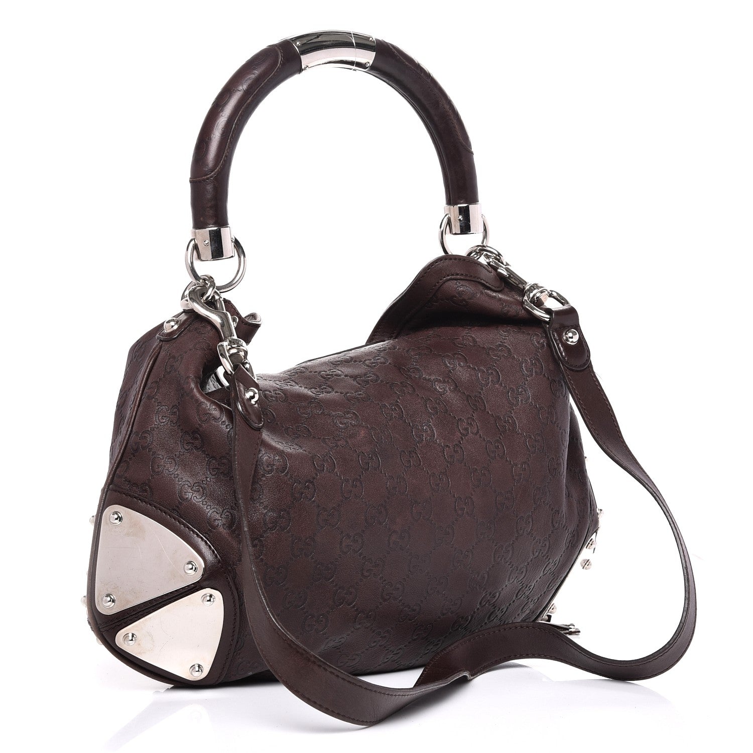 Gucci Guccissima Medium Indy Top Handle Hobo Dark Brown 4 of 13