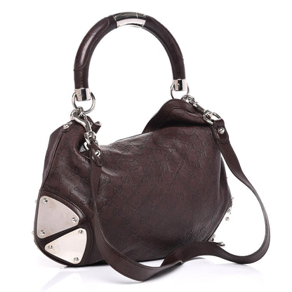 Gucci Guccissima Medium Indy Top Handle Hobo Dark Brown 4 of 13