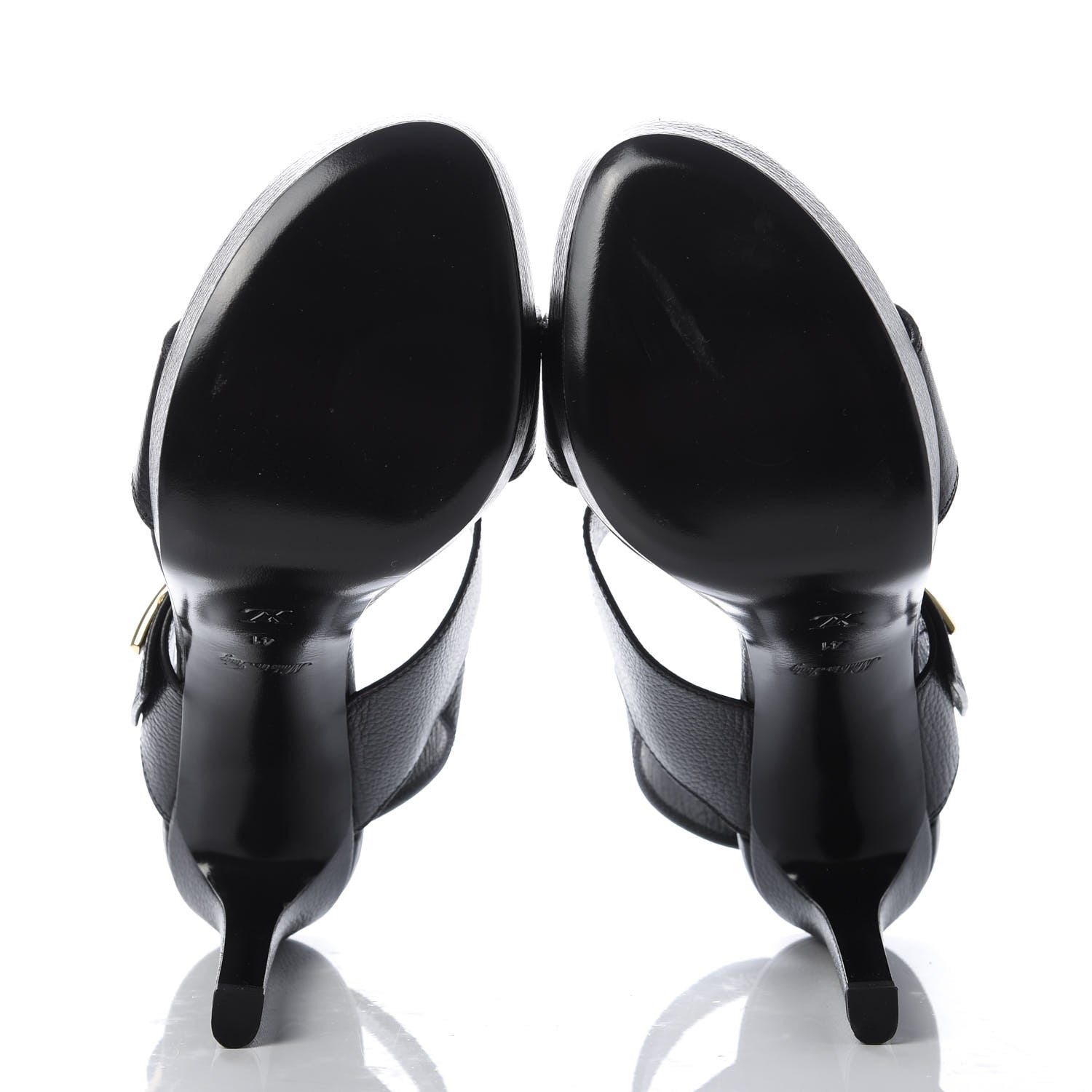 Louis Vuitton Grained Calfskin Horizon Platform Sandals 41 Black 5 of 8