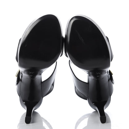 Louis Vuitton Grained Calfskin Horizon Platform Sandals 41 Black 5 of 8