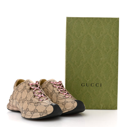 Gucci Ultralight Plume Calfskin Monogram Printed Womens Gucci Run Sneakers 39 Beige Ebony 10 of 10