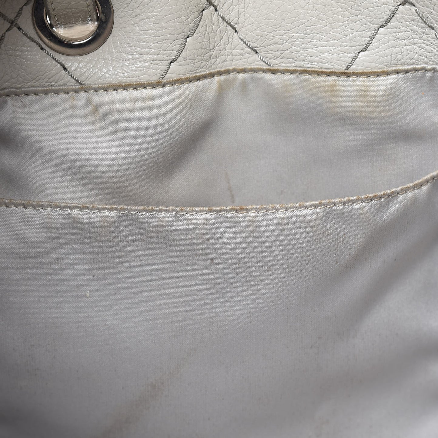 Glazed Calfskin Large On The Road Tote Light Grey