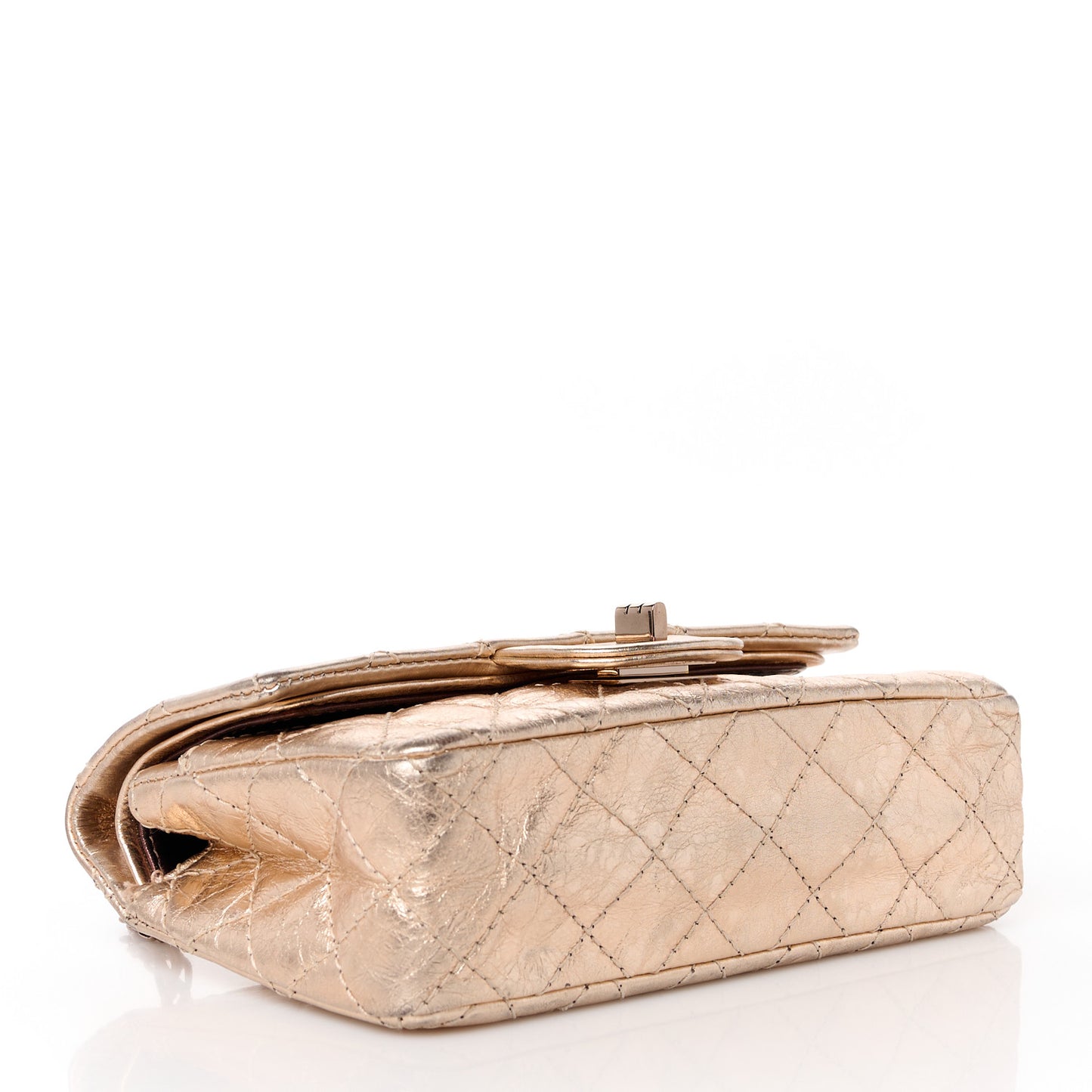 Metallic Aged Calfskin Quilted 2.55 Reissue 224 Flap Light Pink