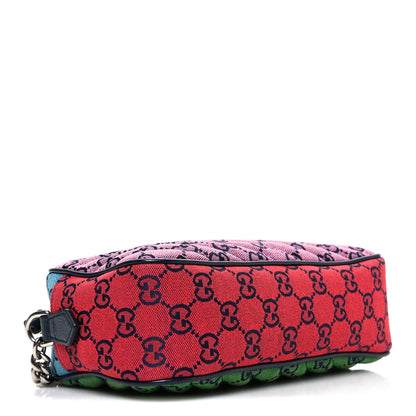 Gucci Monogram Multicolor Matelasse Diagonal Small GG Marmont Chain Shoulder Bag Pink Blue Green Red Light Blue 4 of 10