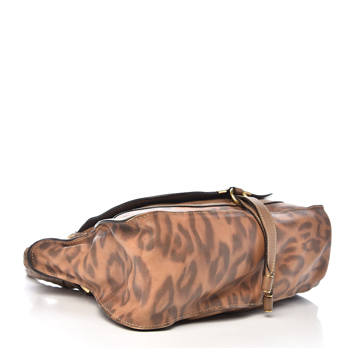 Calfskin Leopard Print Medium Marcie Satchel Brown