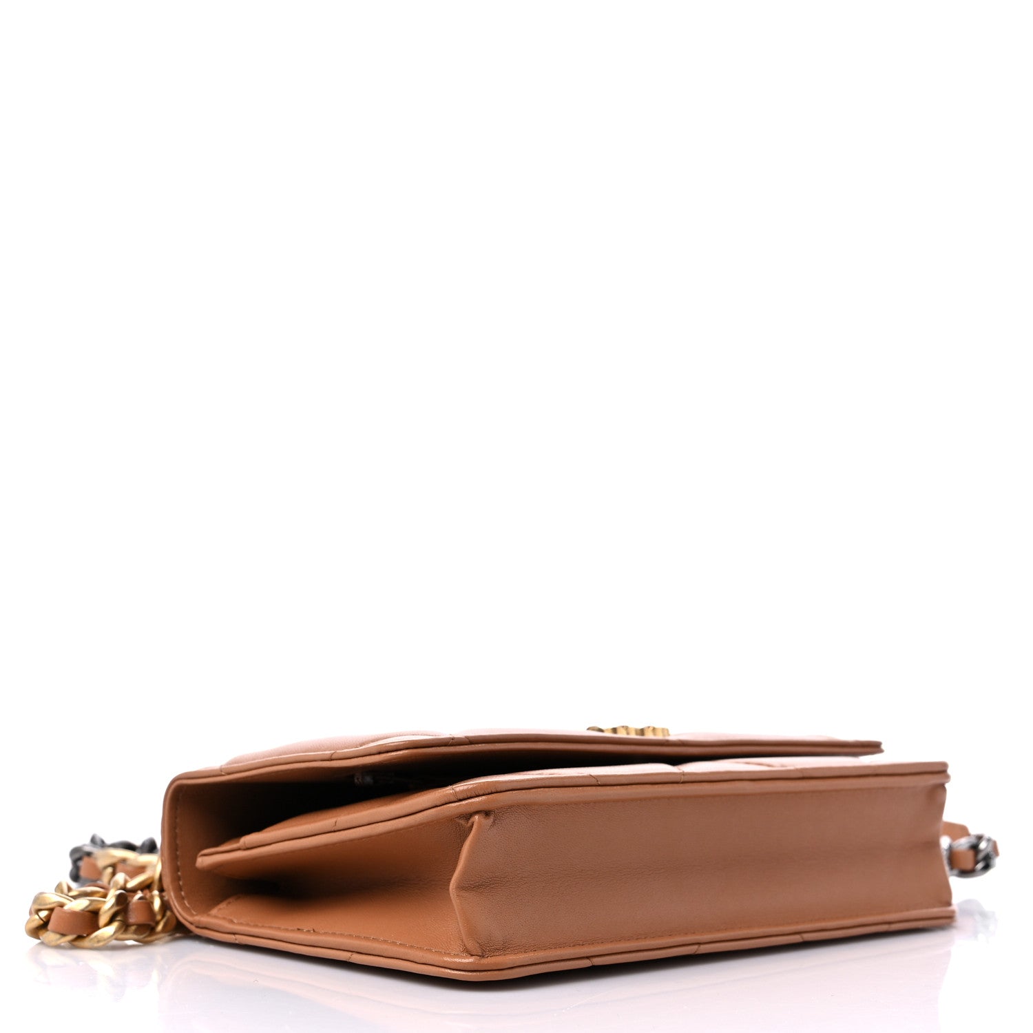 Chanel Lambskin Quilted Chanel 19 Wallet On Chain WOC Brown 4 of 11
