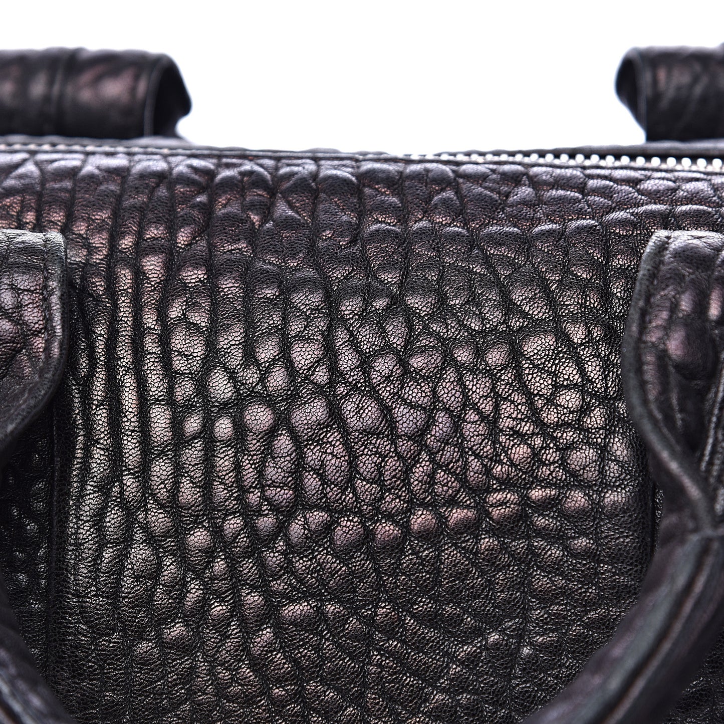 Pebbled Lambskin Rocco Black Rose Gold Hardware