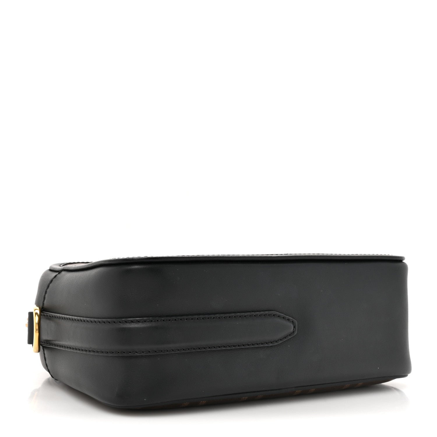 Fendi Glazed Fabric Vitello Century F is Fendi FF 1974 Stamp Patch Camera Case Mogano Panna Black 4 of 11