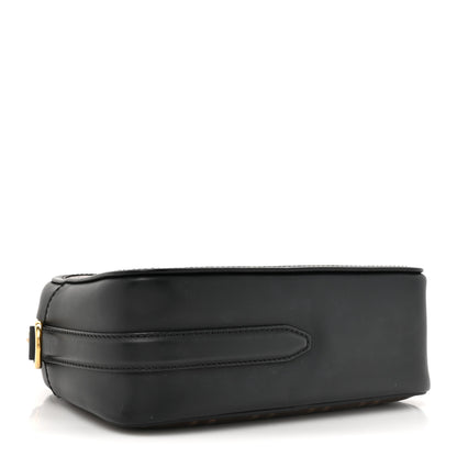 Fendi Glazed Fabric Vitello Century F is Fendi FF 1974 Stamp Patch Camera Case Mogano Panna Black 4 of 11