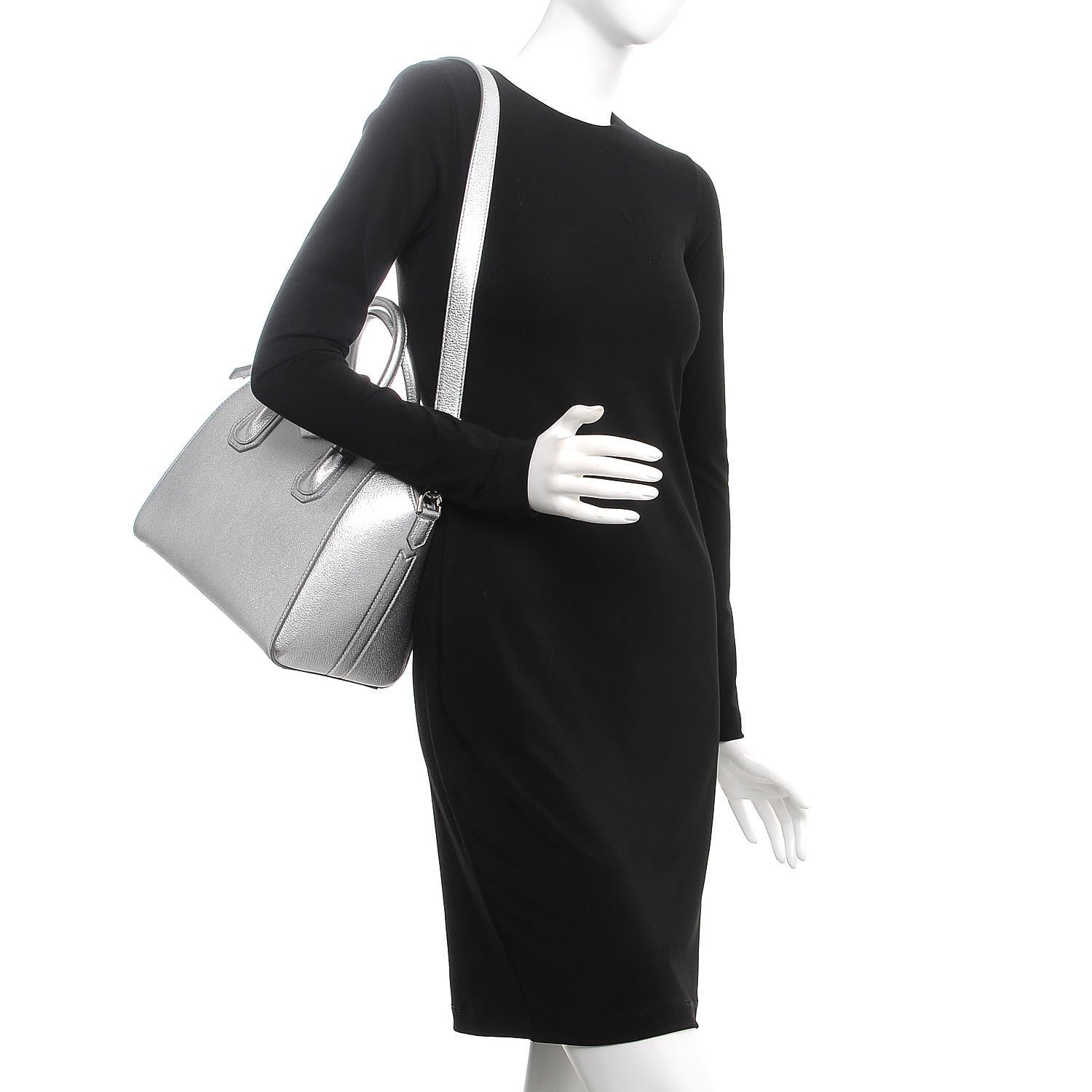 Givenchy Metallic Sugar Goatskin Small Antigona Silver 2 of 8