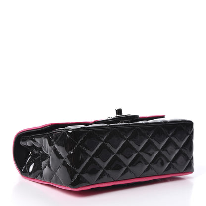 Chanel Patent Calfskin Quilted Bi-Color Mini Rectangular Flap Pink Black 3 of 9