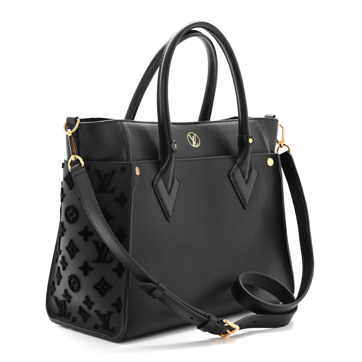 Louis Vuitton Calfskin Monogram Tufting On My Side Black 3 of 9