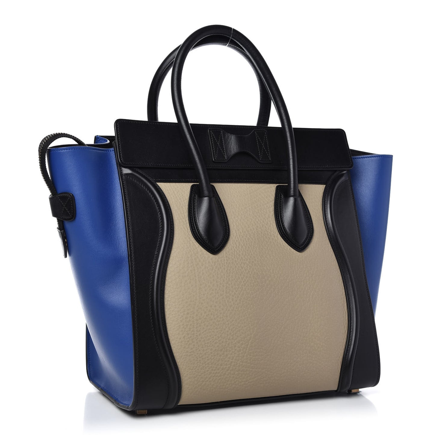 Elephant Calfskin Mini Tri-Color Luggage Beige