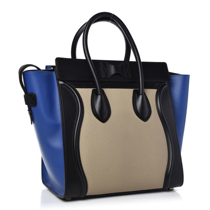 Celine Elephant Calfskin Mini Tri-Color Luggage Beige 3 of 8
