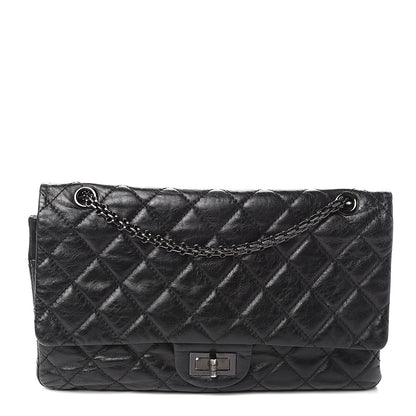 Chanel Glazed Aged Calfskin Quilted 2.55 Reissue 227 Flap Black 1 of 10