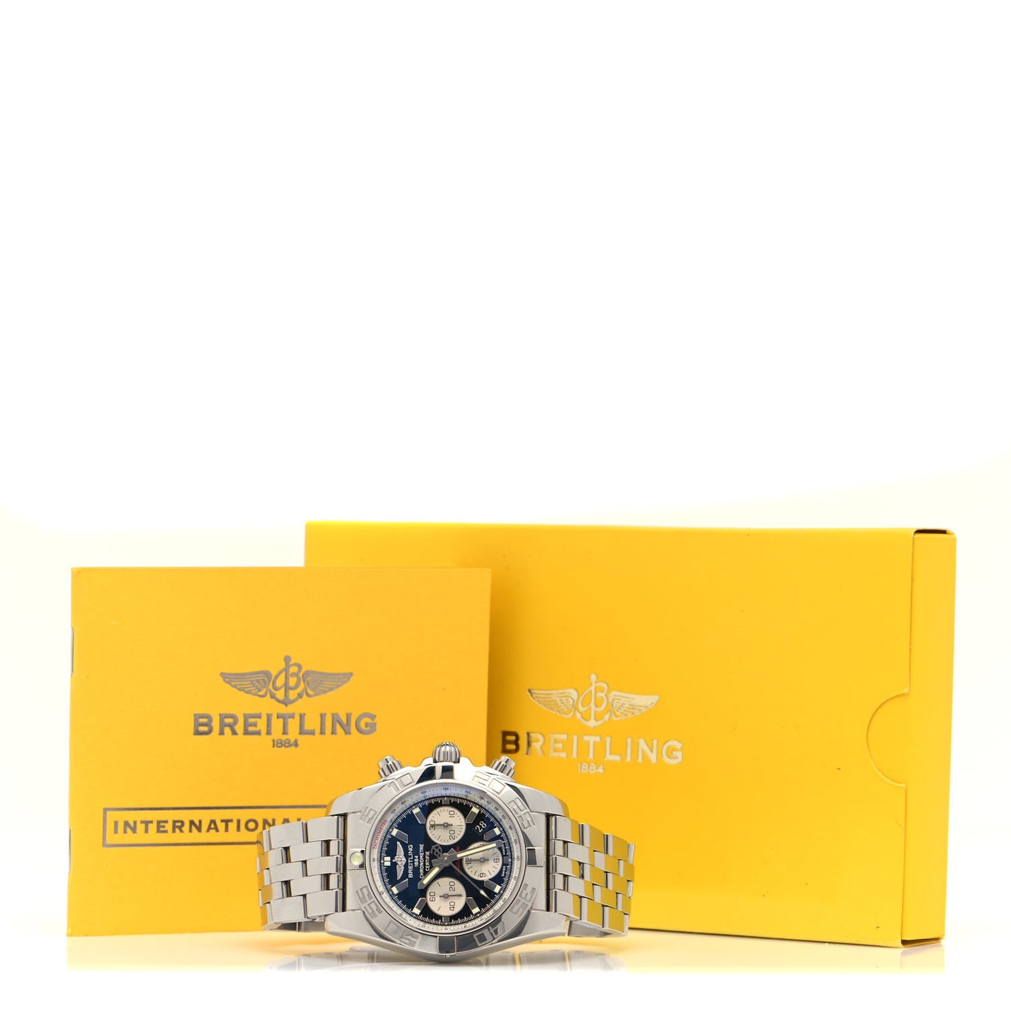 Stainless Steel 44mm Chronomat Chronograph Automatic Watch Black AB0110