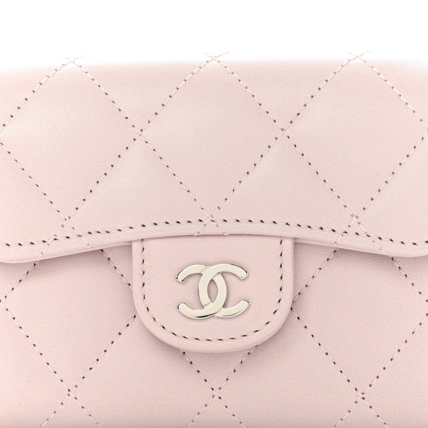 Chanel Lambskin Quilted Flap Card Holder Pink 9 of 11