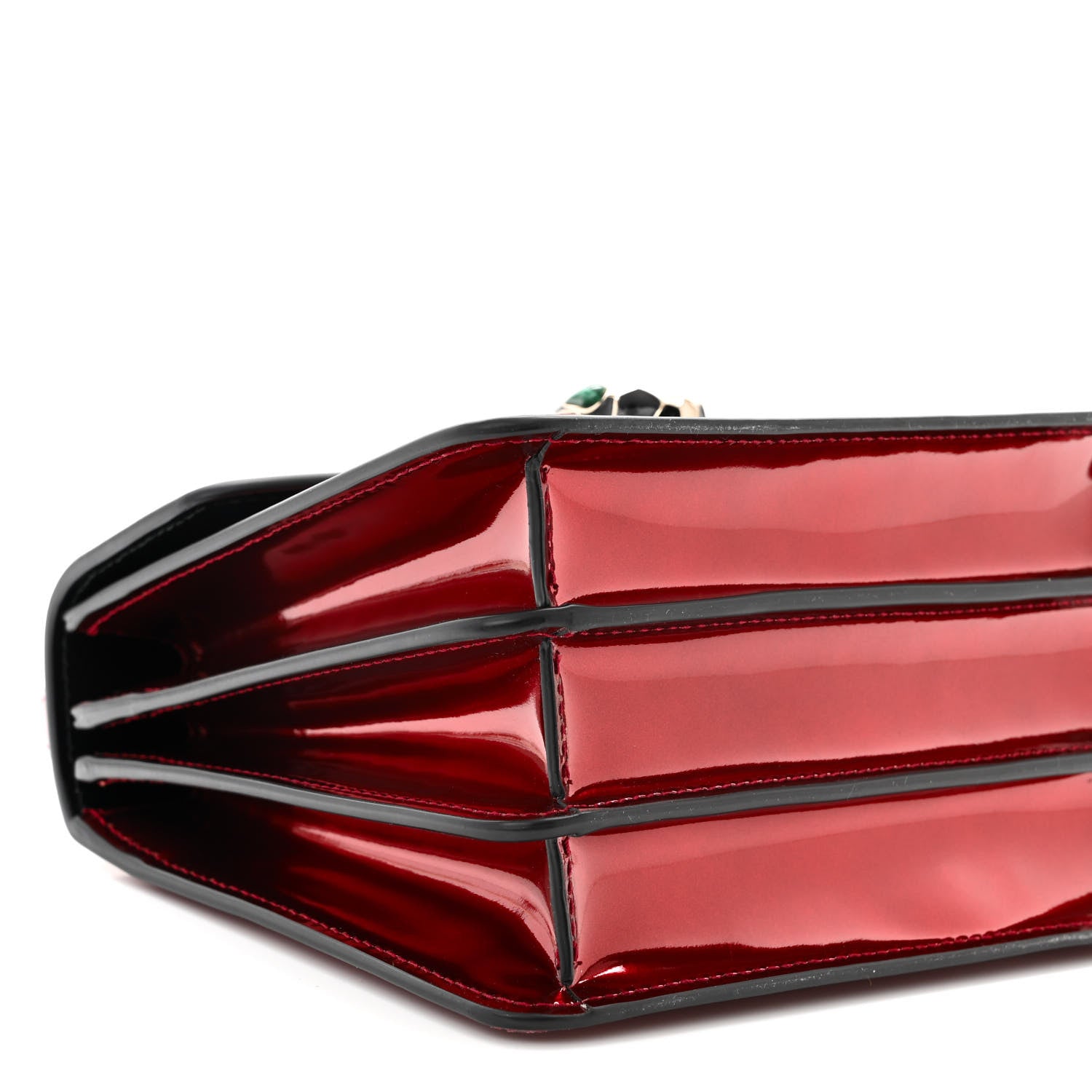 Bulgari Metallic Calfskin Serpenti Forever Top Handle Dark Red 9 of 10