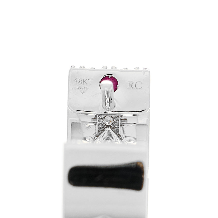 18K White Gold Love in Verona Huggie Hoop Earrings