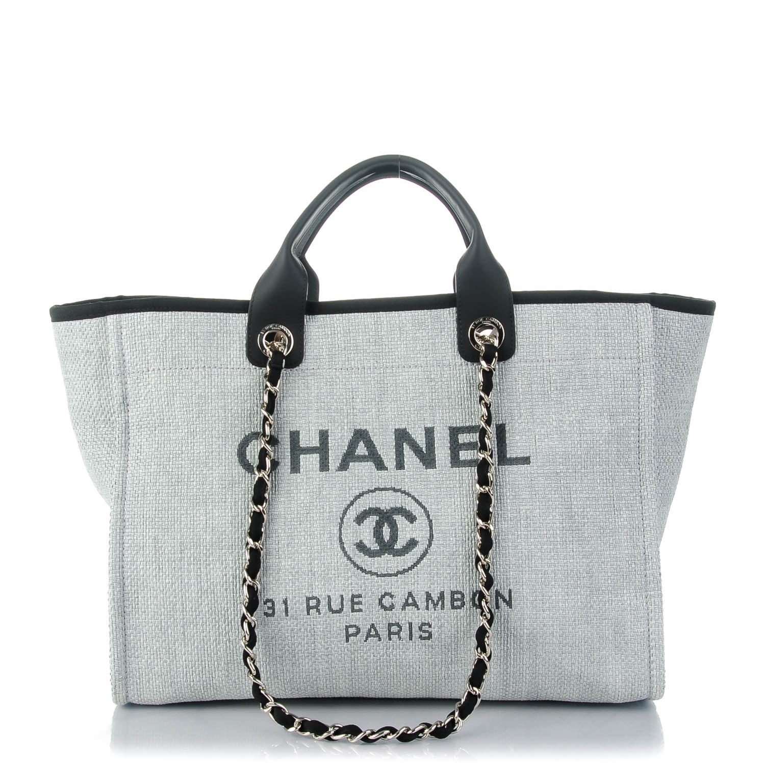 Chanel Canvas Deauville Large Tote Grey 1 of 7